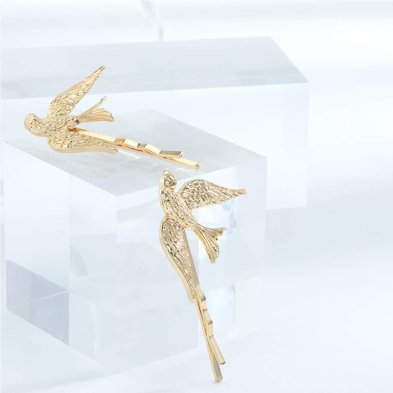 Olbye Sparrow Hair Pins Gold Bird Hair Clip Bridal Hair Accessories For Women 2 Pcs - Image 4